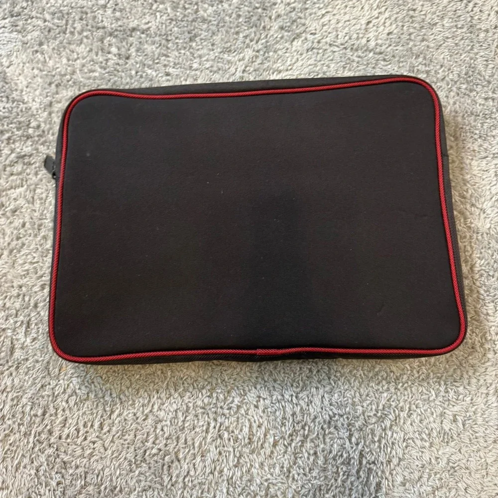 HP Laptop Sleeve Case 15 Inch Black Red Neoprene Zipper Front Pocket